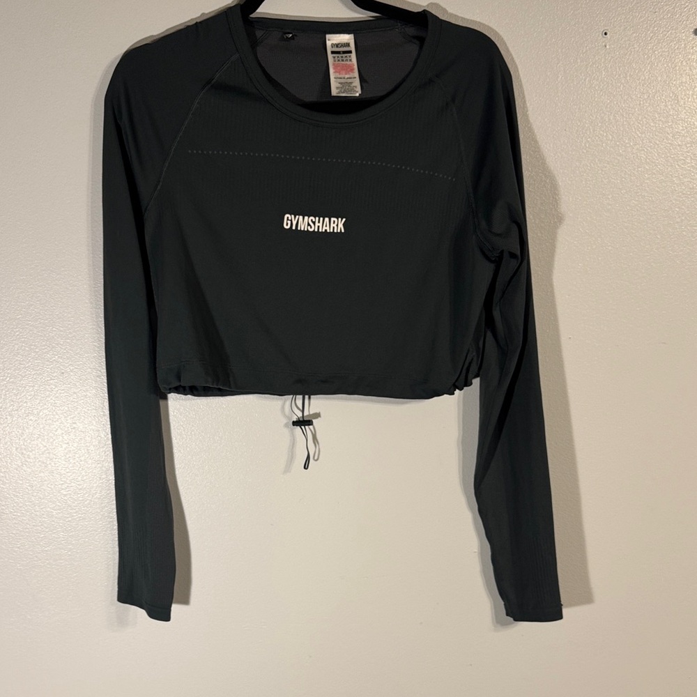 Gymshark Charcoal Long Sleeve Crop Top